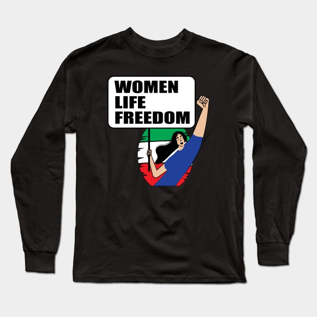 Women Life Freedom - Mahsa Amini - Support Iranian Women - Women Rights Long Sleeve T-Shirt by colorfull_wheel